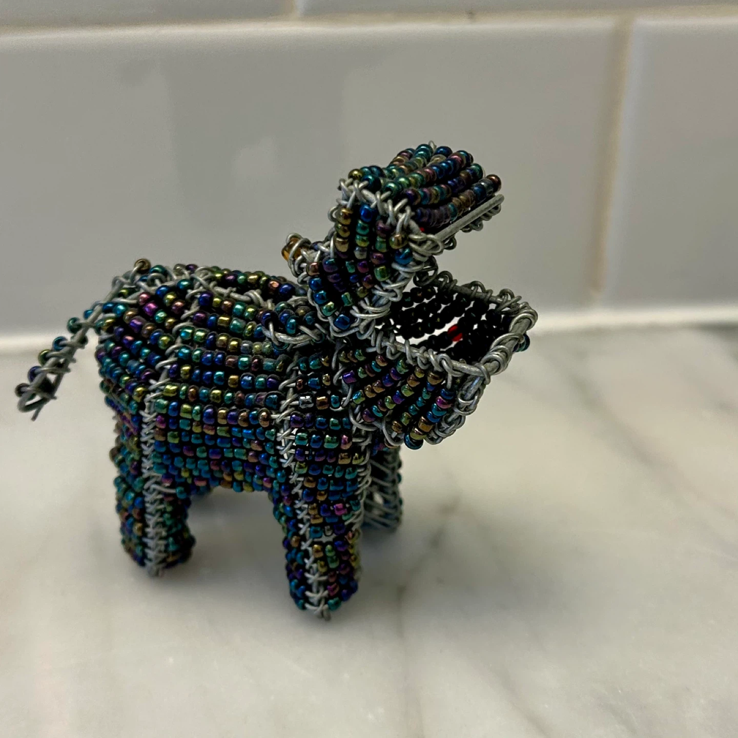 Beaded Wire Hippo Figurine - photo 5