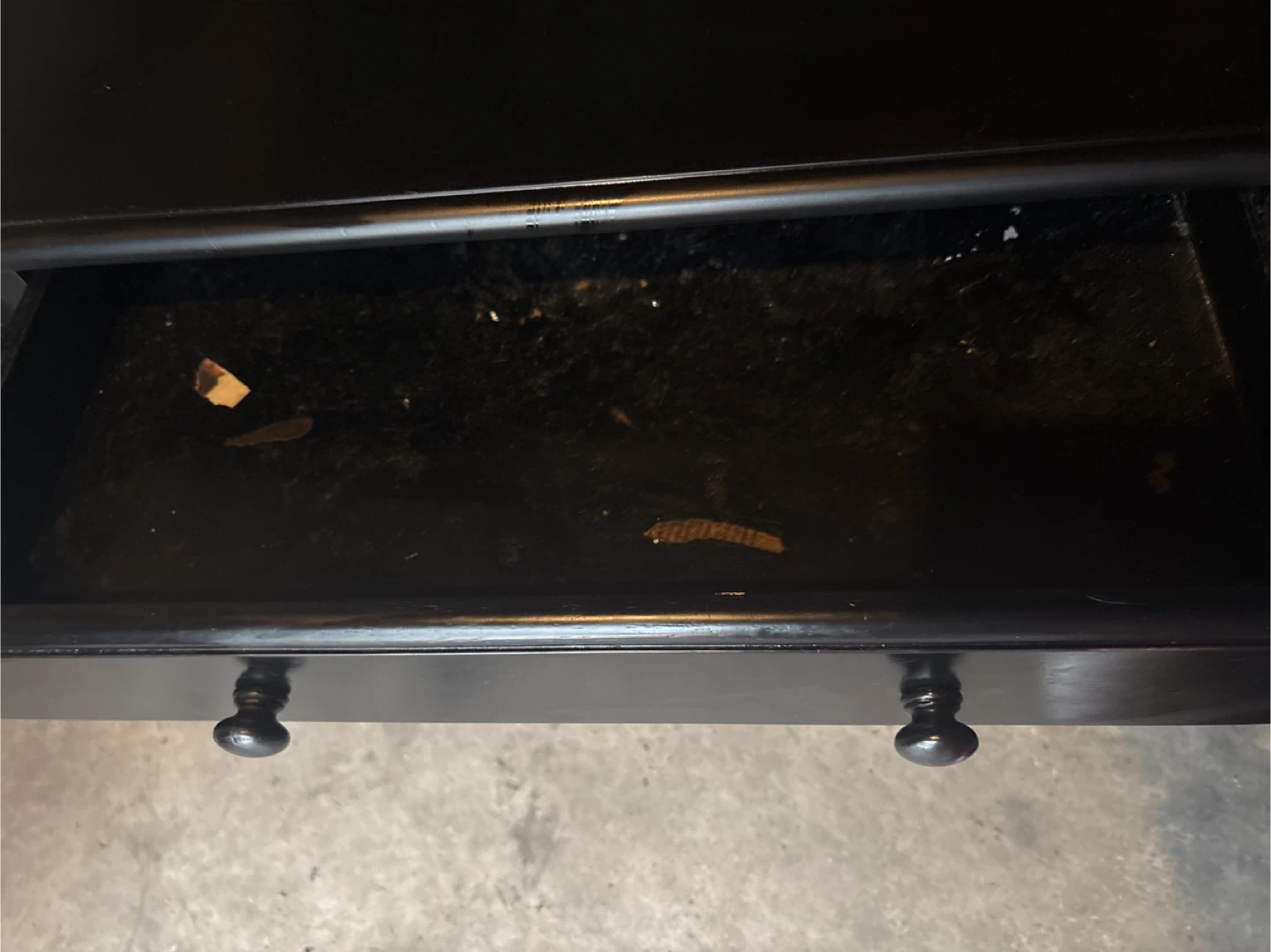 Used Wood accent table with drawer has scratches - photo 2