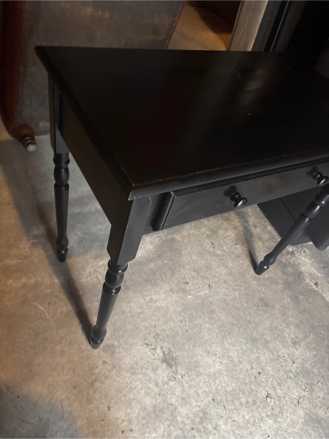 Used Wood accent table with drawer has scratches - photo 3