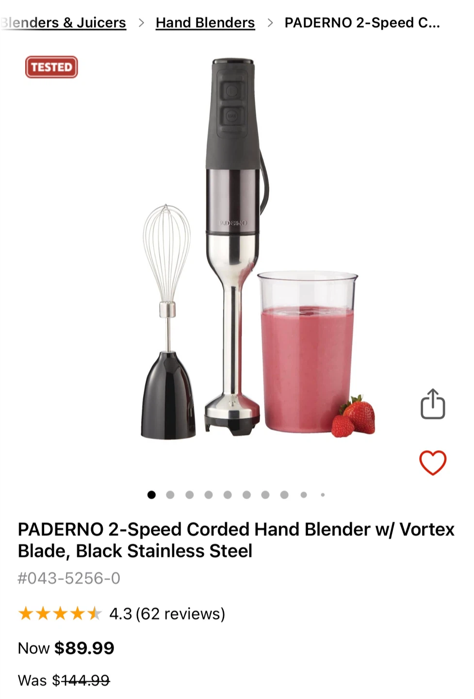 Paderno 2-Speed Immersion Blender - NEW - photo 5