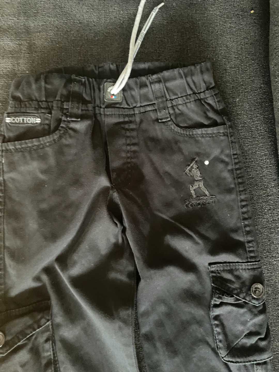 Black Cargo Pants with Cricket Graphic 🥕 - photo 4