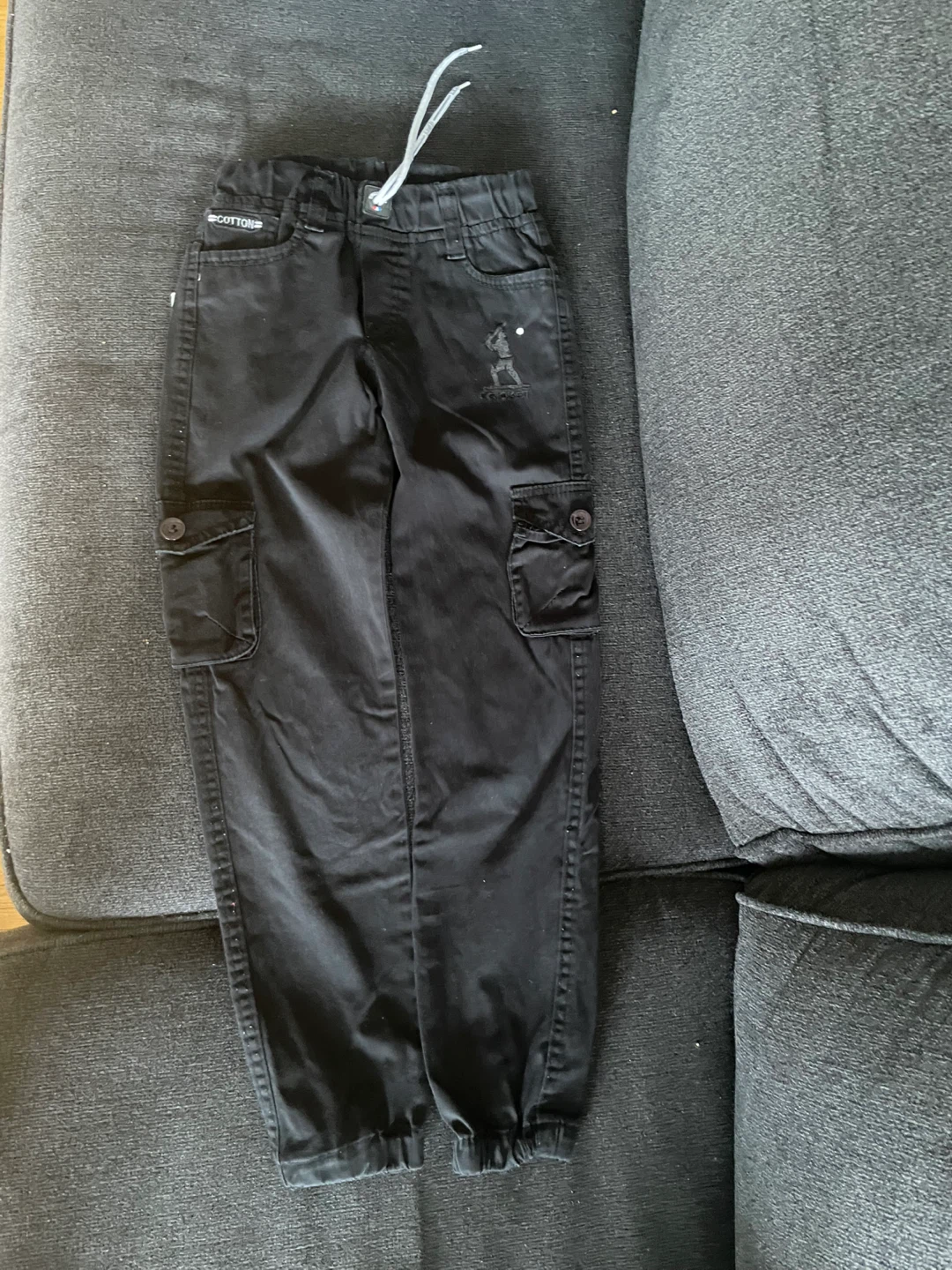 Black Cargo Pants with Cricket Graphic 🥕 - photo 3
