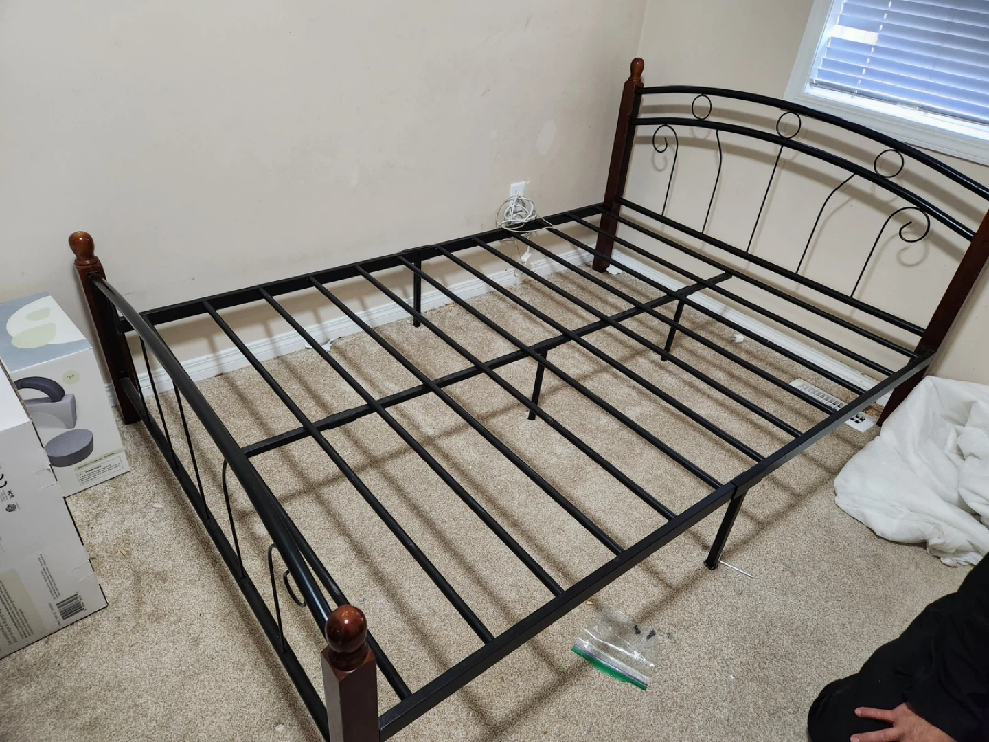 Double Metal and Wood Bed Frame