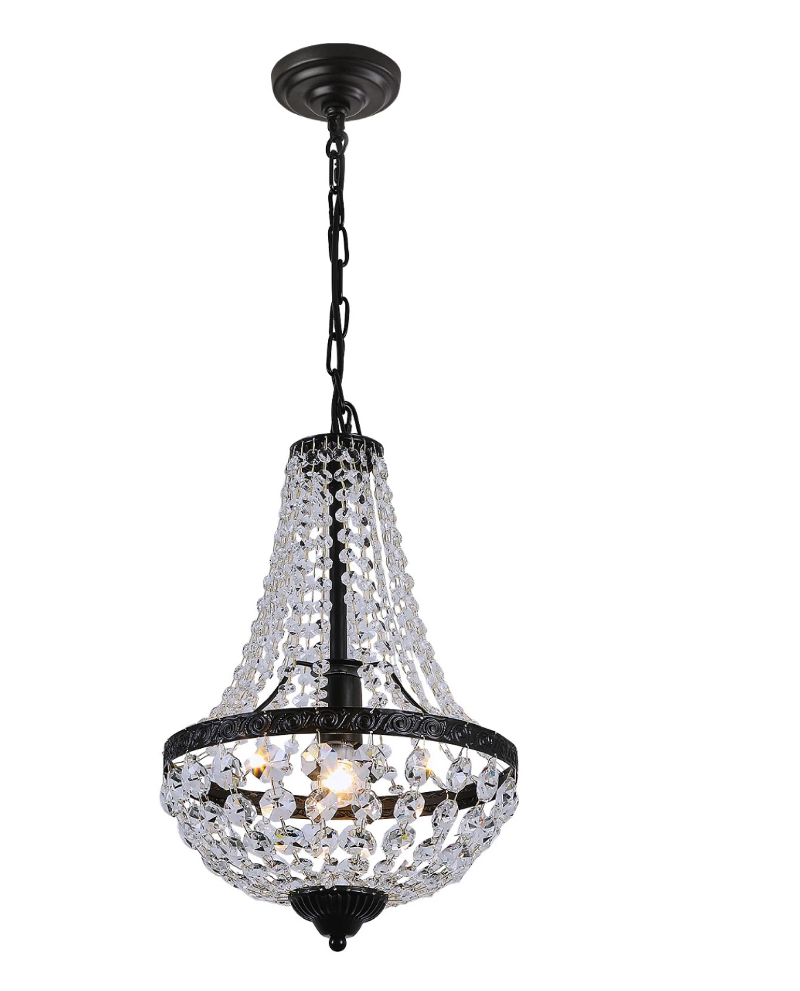 Black Crystal Chandelier Pendant Light FE6 - photo 5