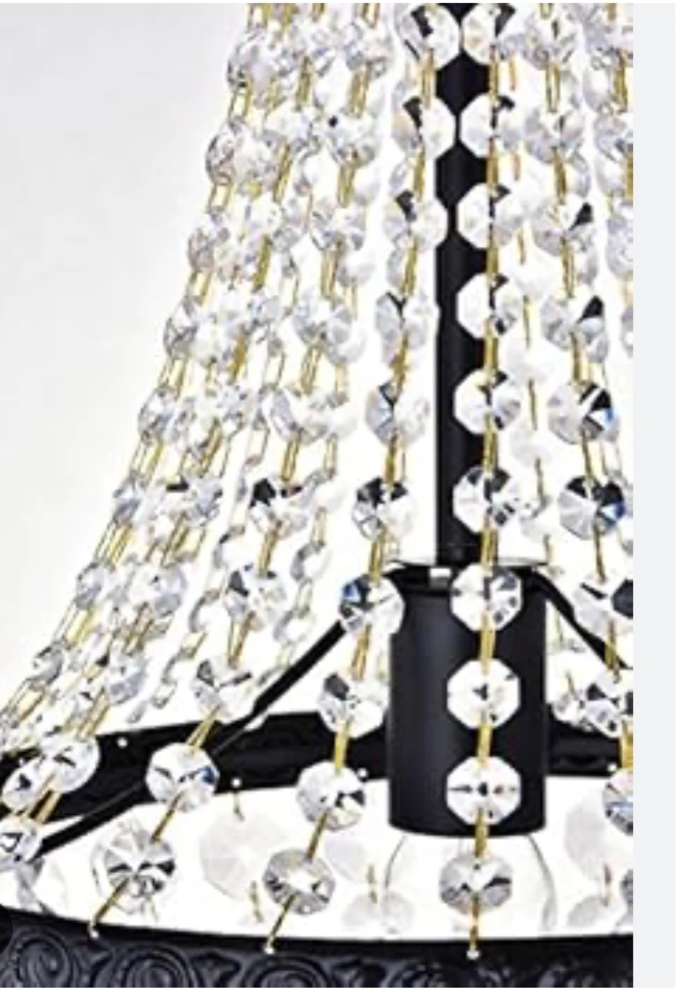 Black Crystal Chandelier Pendant Light FE6 - photo 3