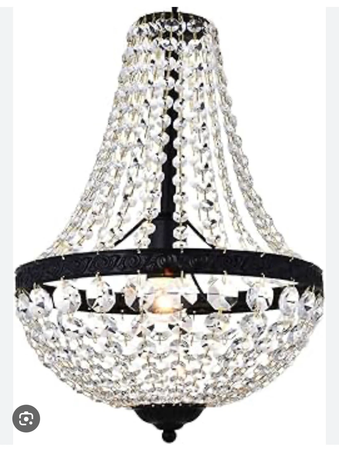Black Crystal Chandelier Pendant Light FE6 - photo 4