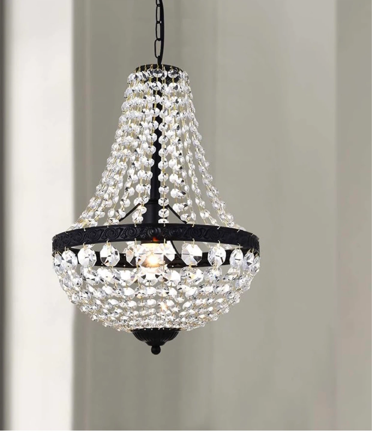 Black Crystal Chandelier Pendant Light FE6