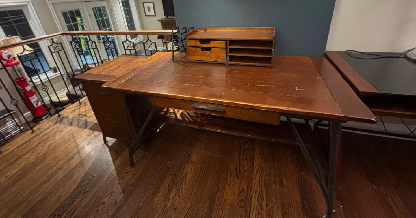 Desk with filing Cabinet