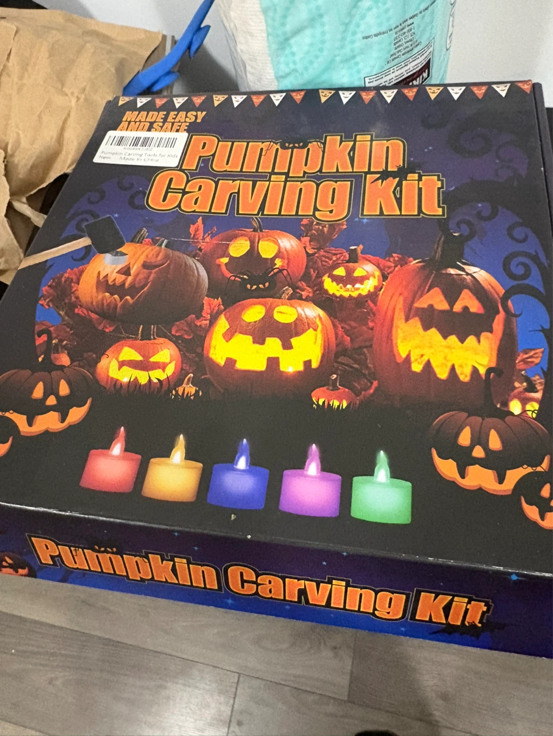 Halloween Pumpkin Carving Kit with LED Tealights