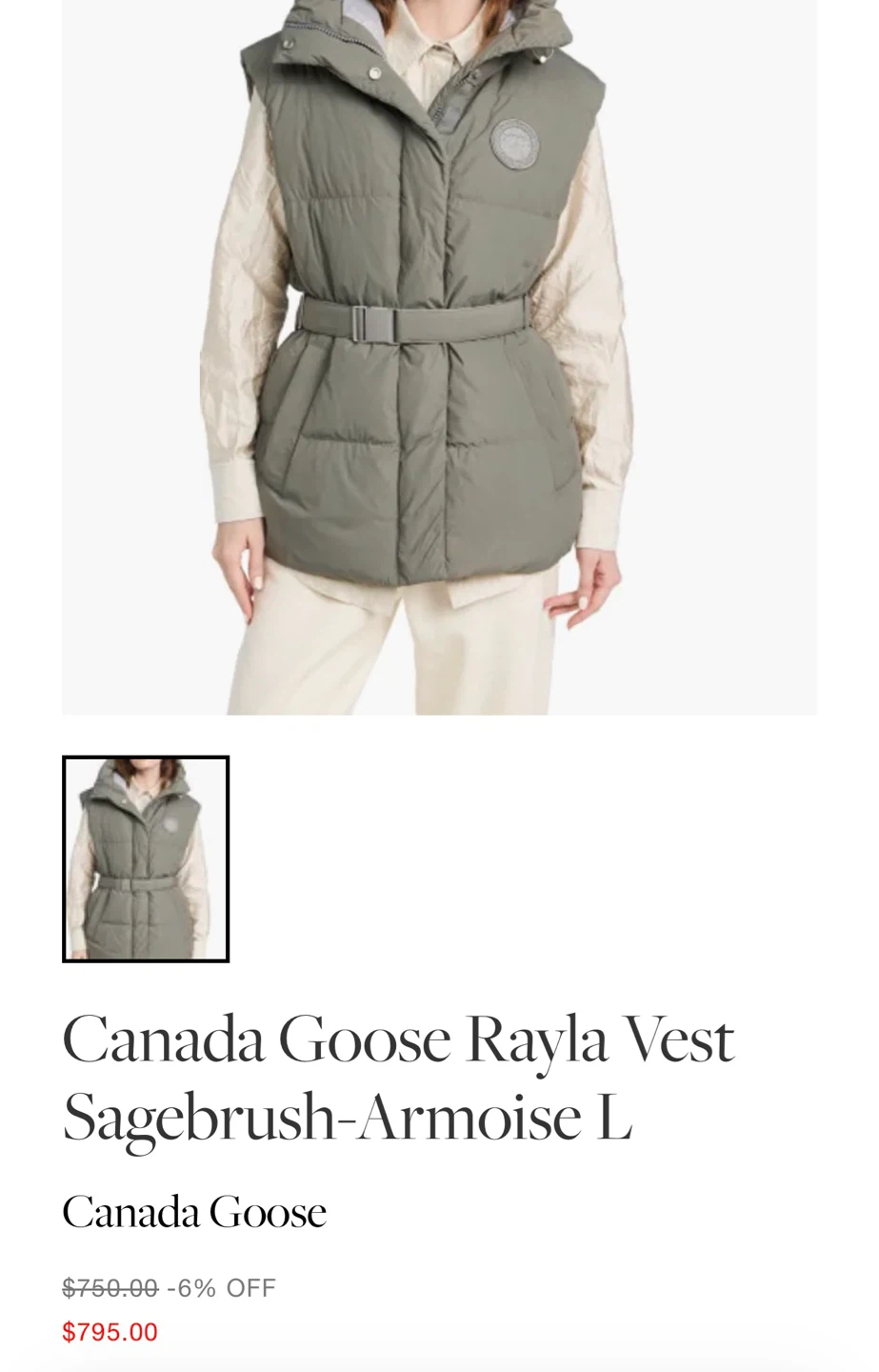 Canada Goose Rayla Vest Sagebrush-Armoise XL - photo 2