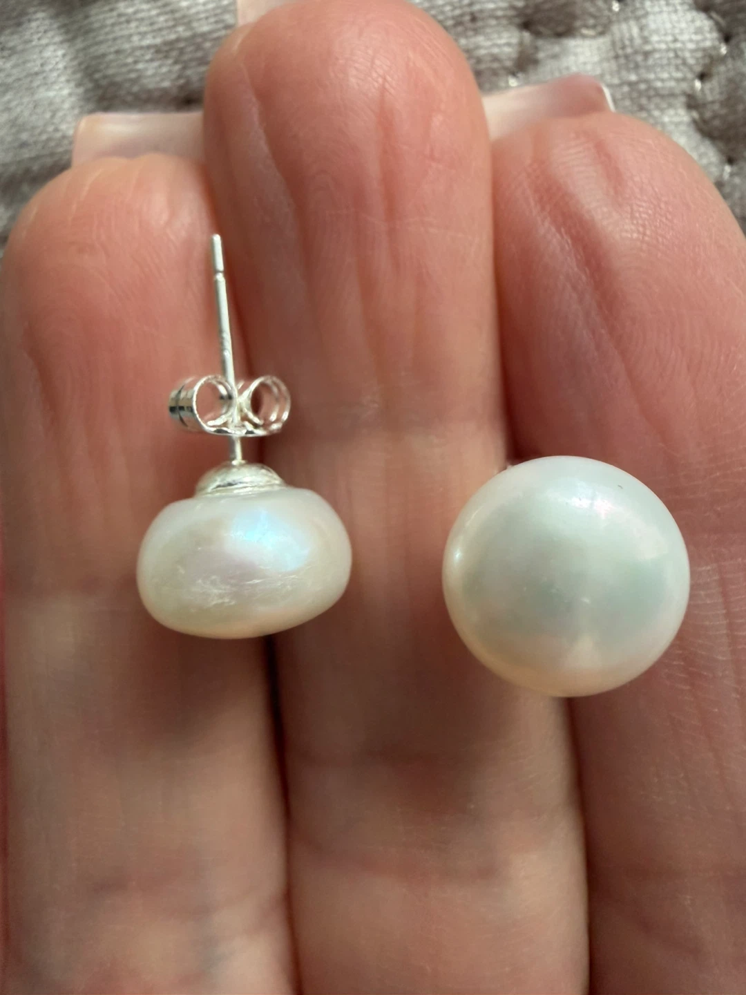 New 925 silver real pearl earrings