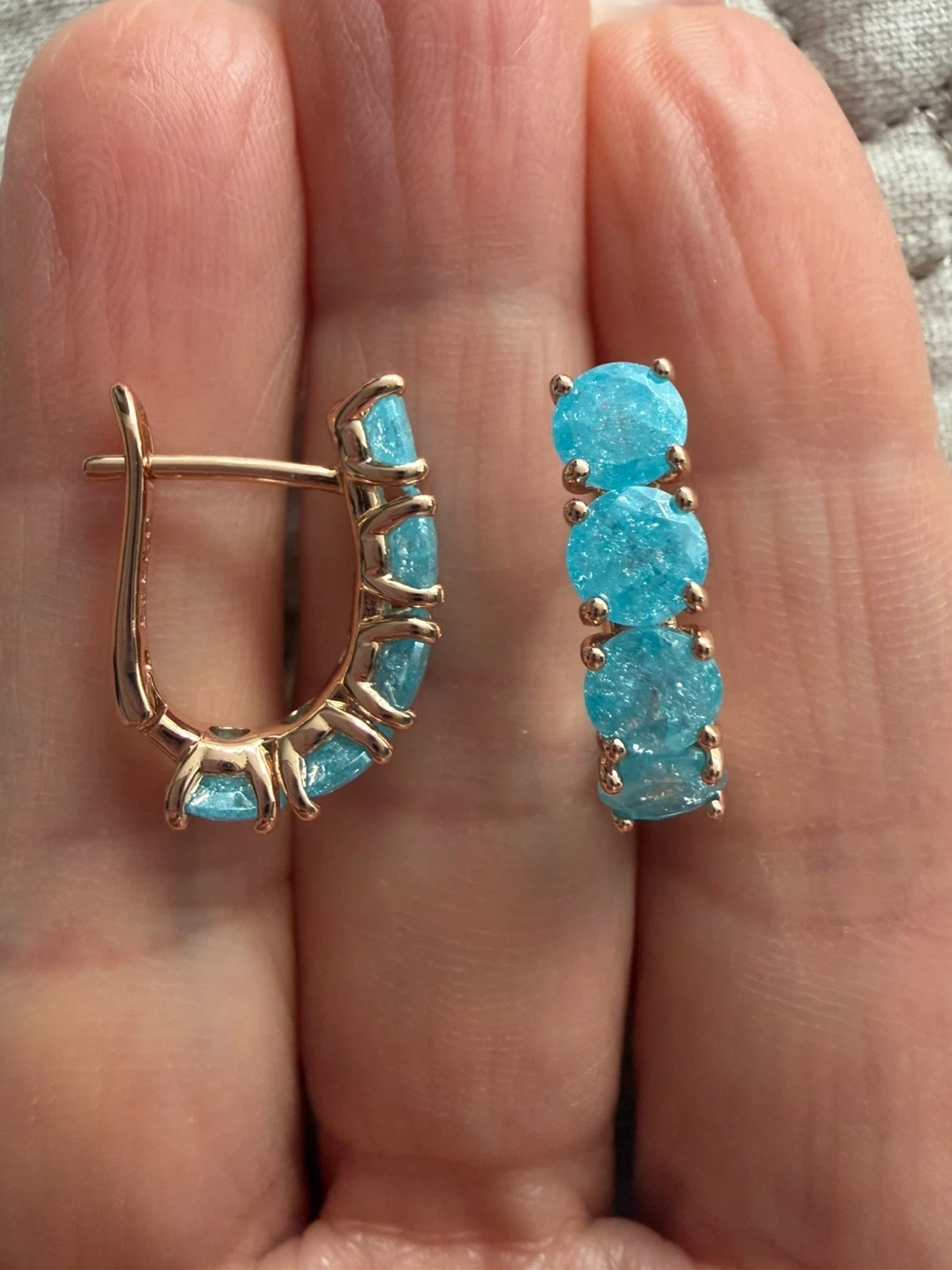 New 14k aquamarine earrings