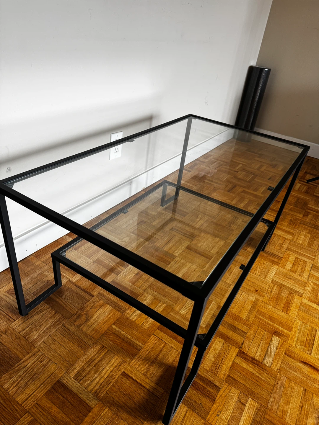 Glass Top Coffee Table with Black Metal Frame - photo 3
