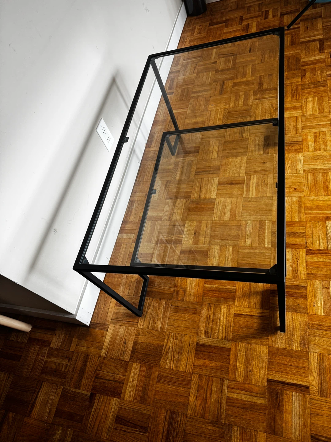 Glass Top Coffee Table with Black Metal Frame - photo 5