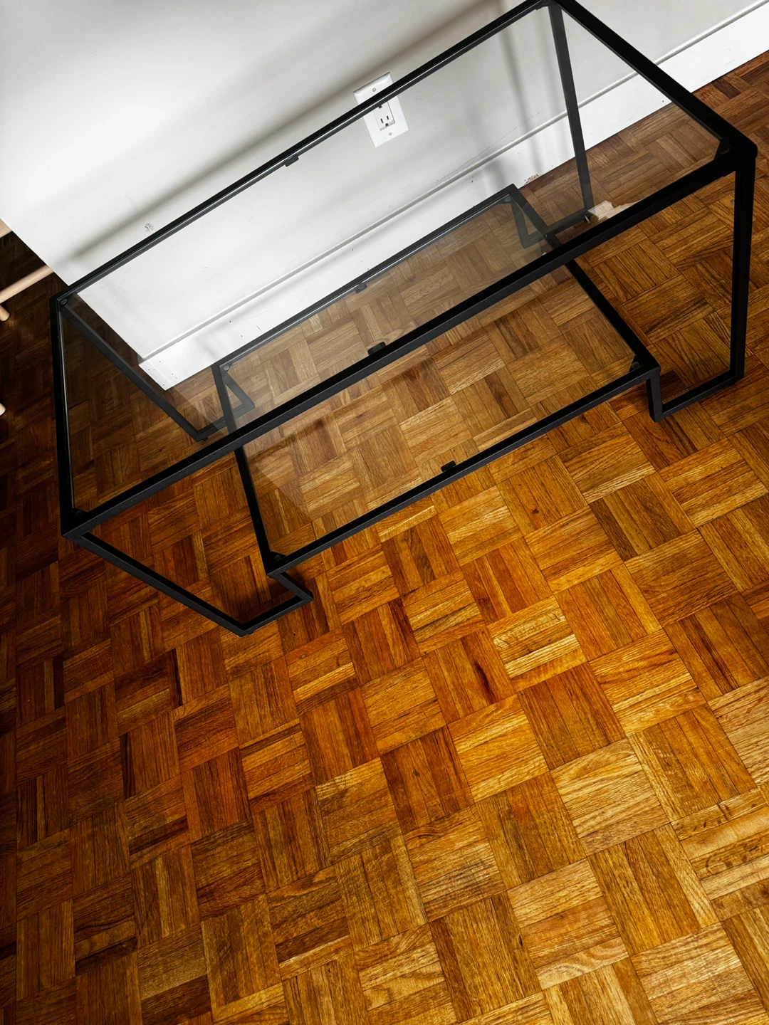 Glass Top Coffee Table with Black Metal Frame - photo 4