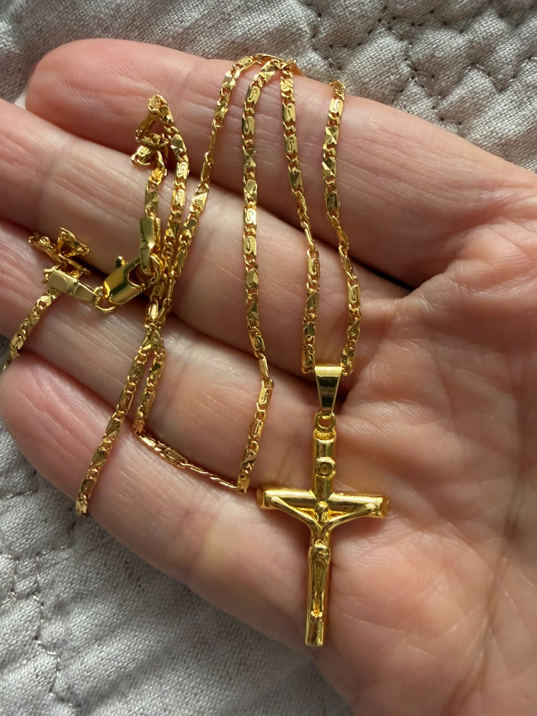 24k cross necklace