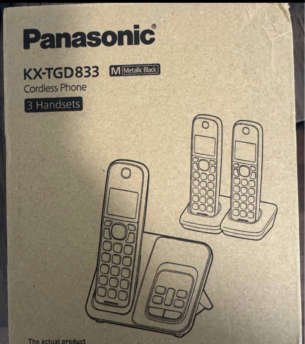 Panasonic KX-TGD833 Metallic Black Cordless Phone - 3 Handsets - photo 2