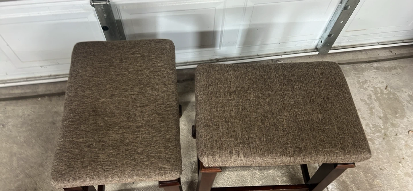 Set of 2 Upholstered Stools with Wooden Legs - photo 4