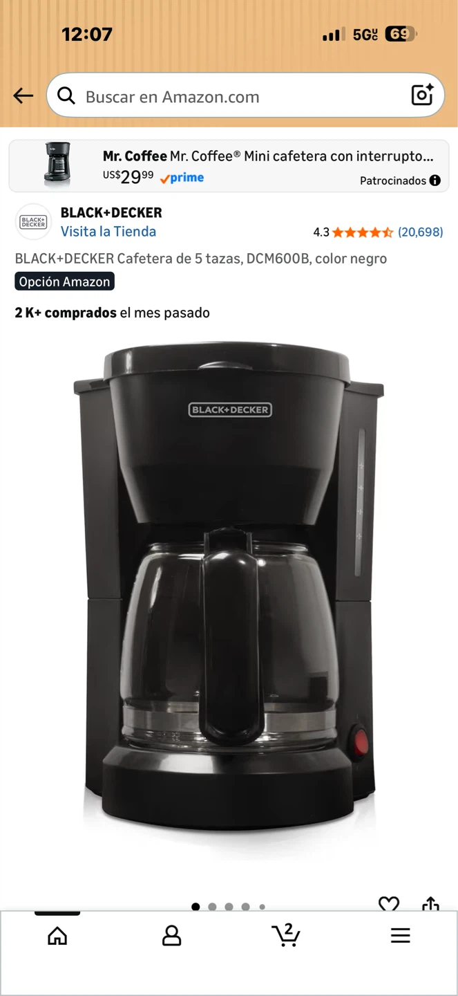 BLACK+DECKER 5-Cup Coffee Maker - Black