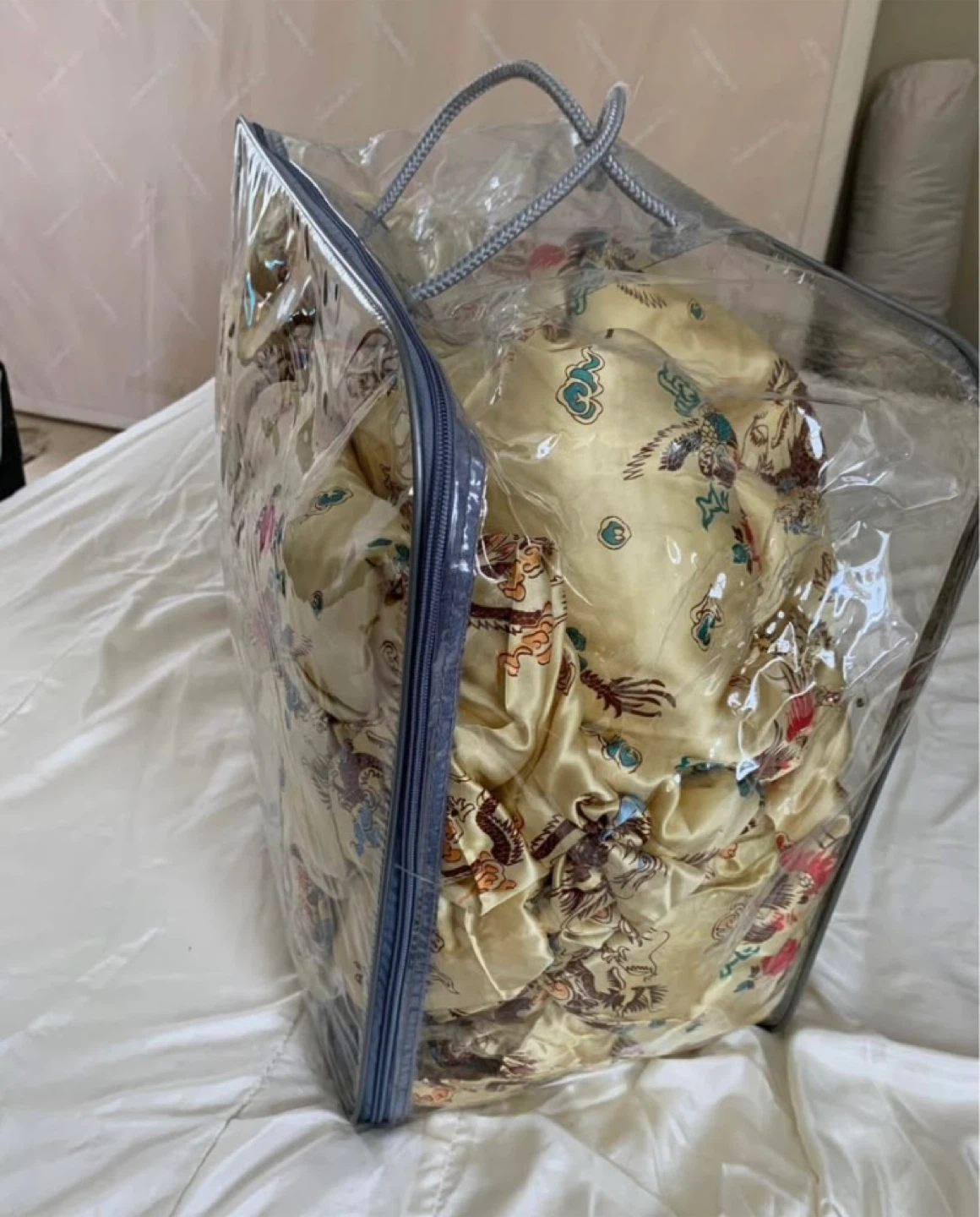 Satin Dragon Print Duvet Cover