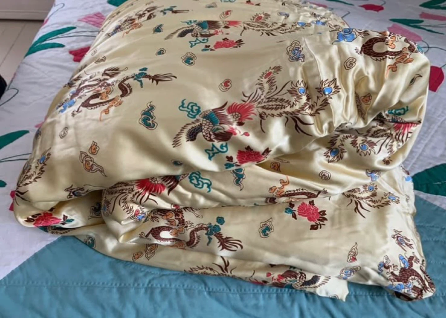 Satin Dragon Print Duvet Cover - photo 4