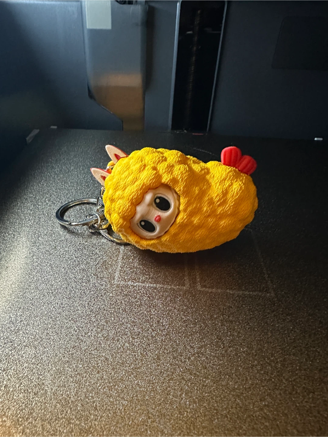 Kawaii Yellow Fried Shrimp Keychain - photo 2