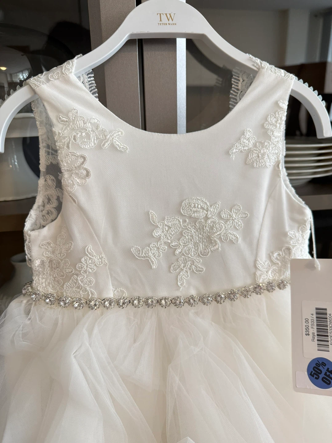 Teter Warm Girls White Lace Tulle Dress - photo 2