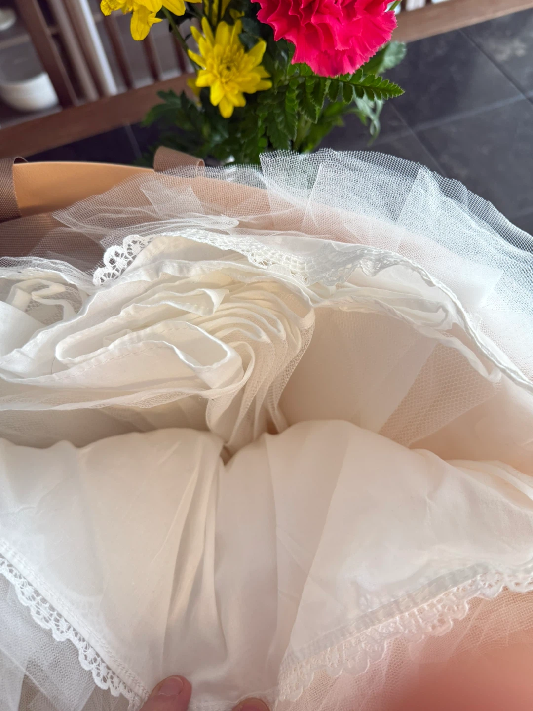 Teter Warm Girls White Lace Tulle Dress - photo 5