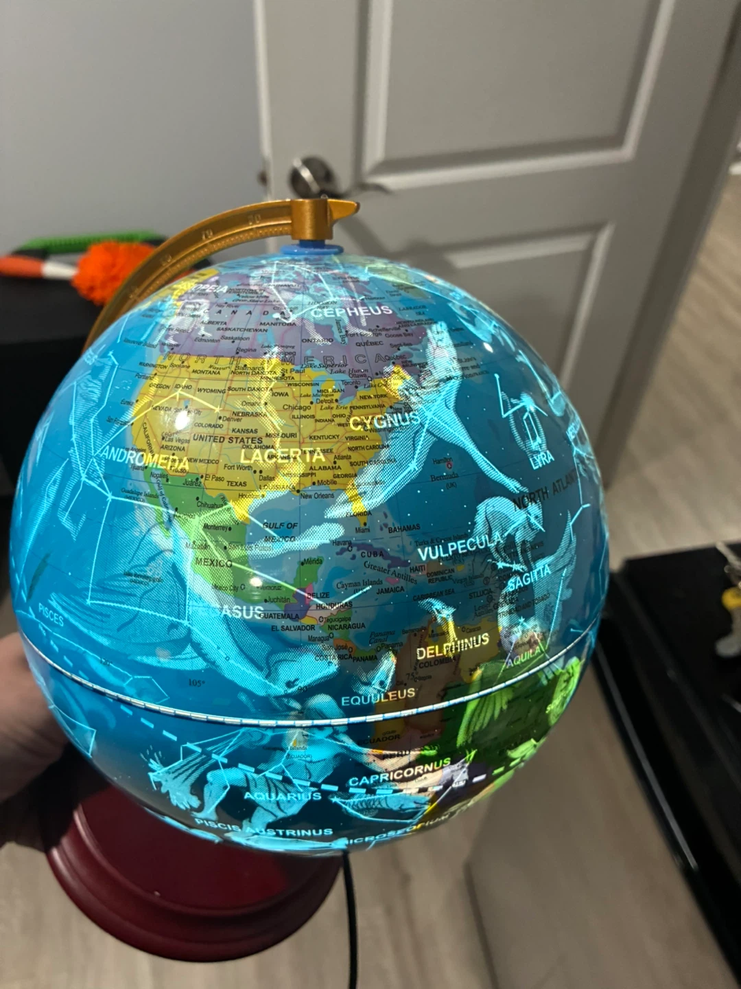 Illuminated Globe with Constellations