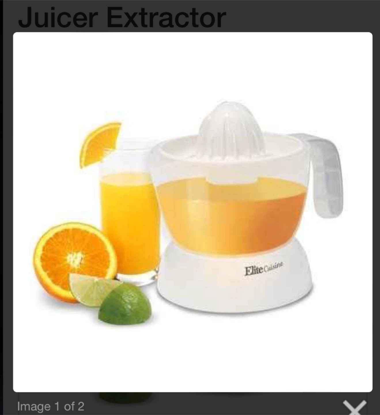 Elite Gourmet 2 Cup Citrus Juicer