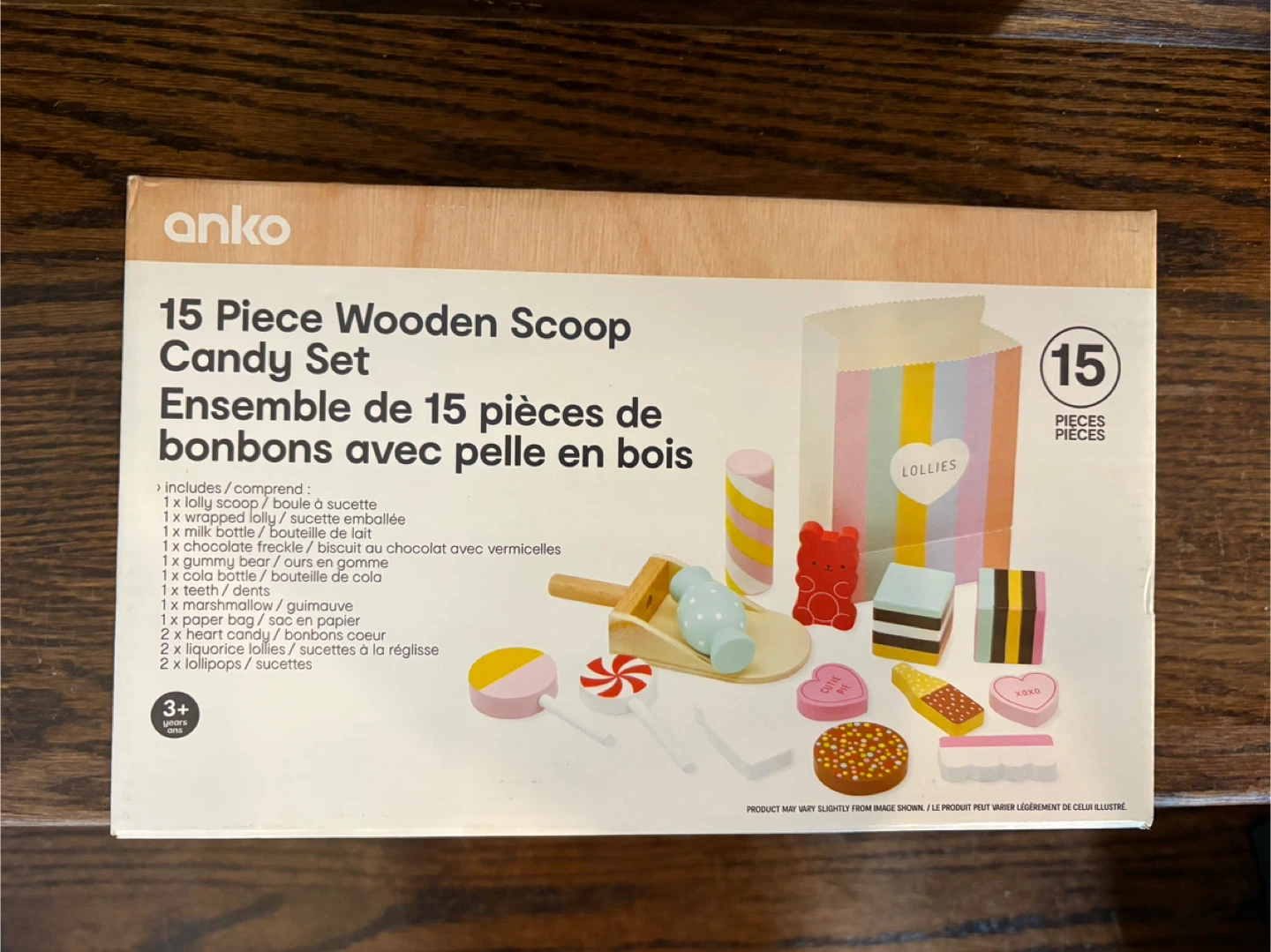 Anko Pastel Multi 15-Piece Wooden Scoop Candy Play Set
