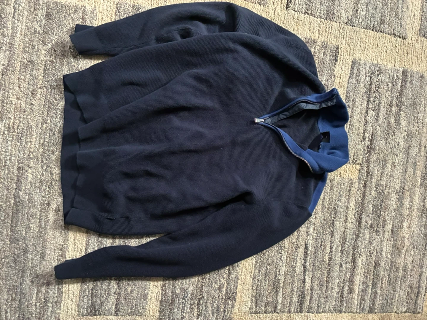 BOSS Hugo Boss 1/4 Zip Pullover Sweater XL Navy Blue