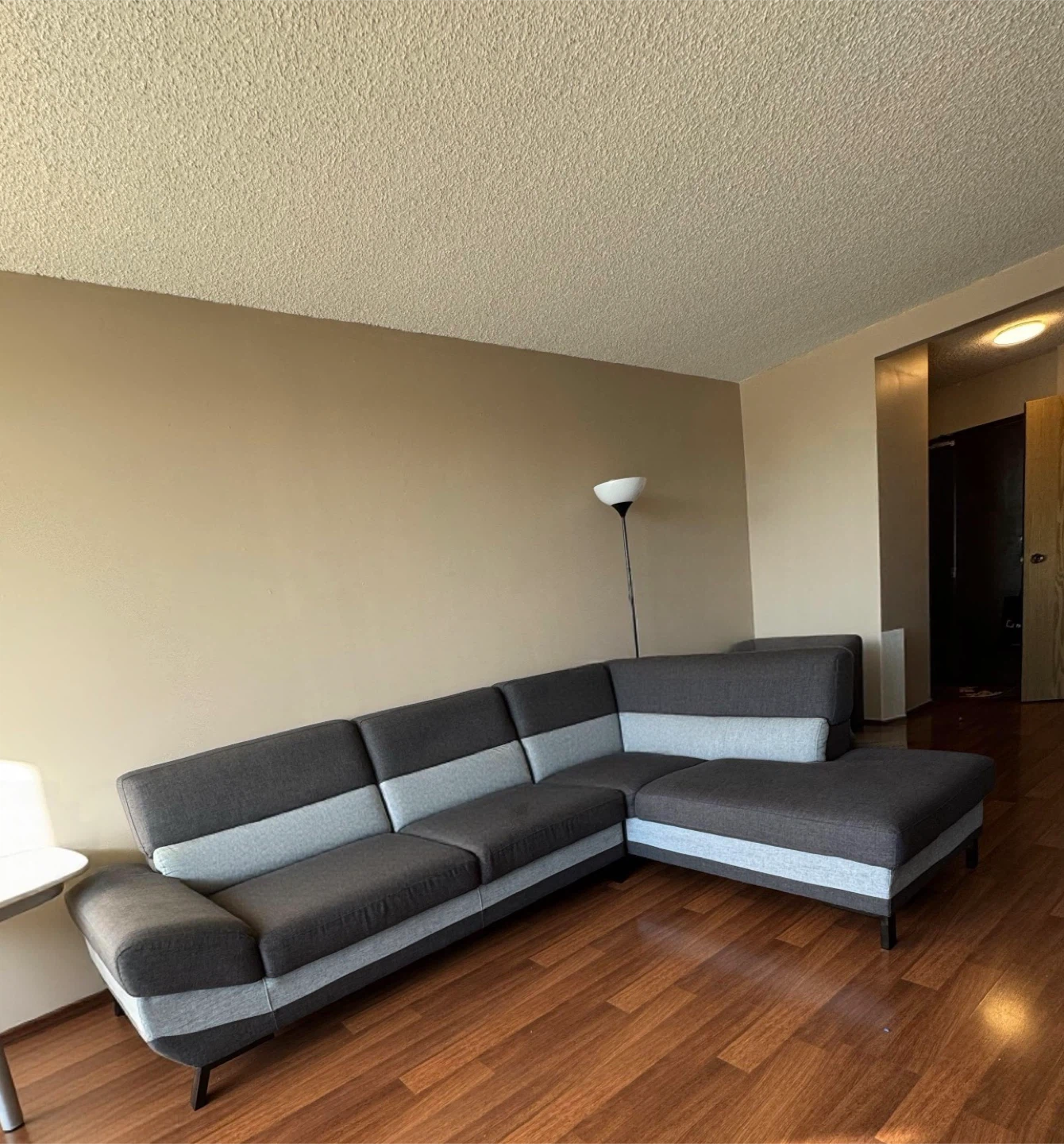 Grey and Light Blue Sectional Sofa