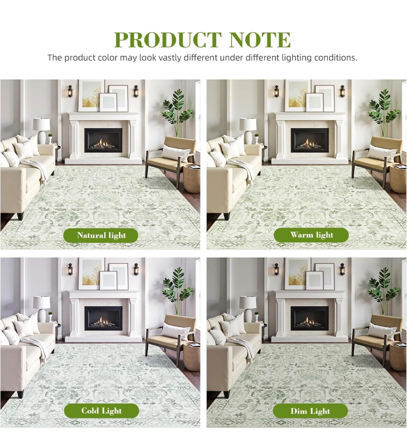 Soft Floral Area Rug 9x6 ft - photo 4