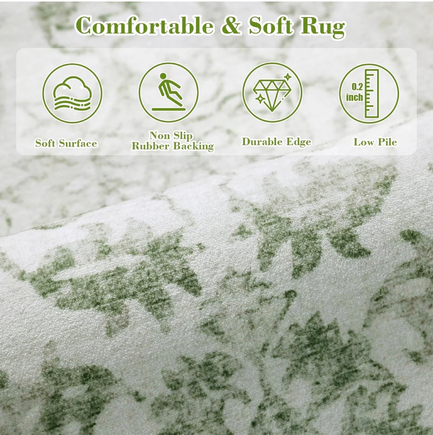 Soft Floral Area Rug 9x6 ft - photo 5