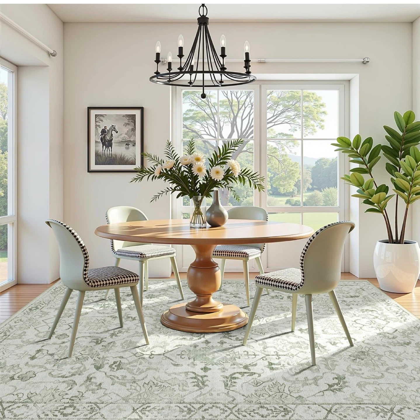 Soft Floral Area Rug 9x6 ft - photo 2