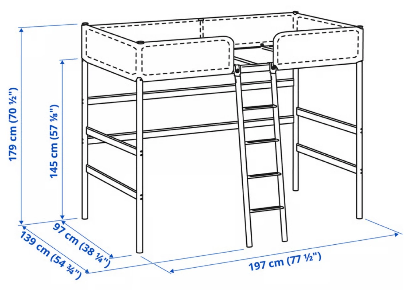 IKEA Loft Bed Frame with Ladder - photo 2