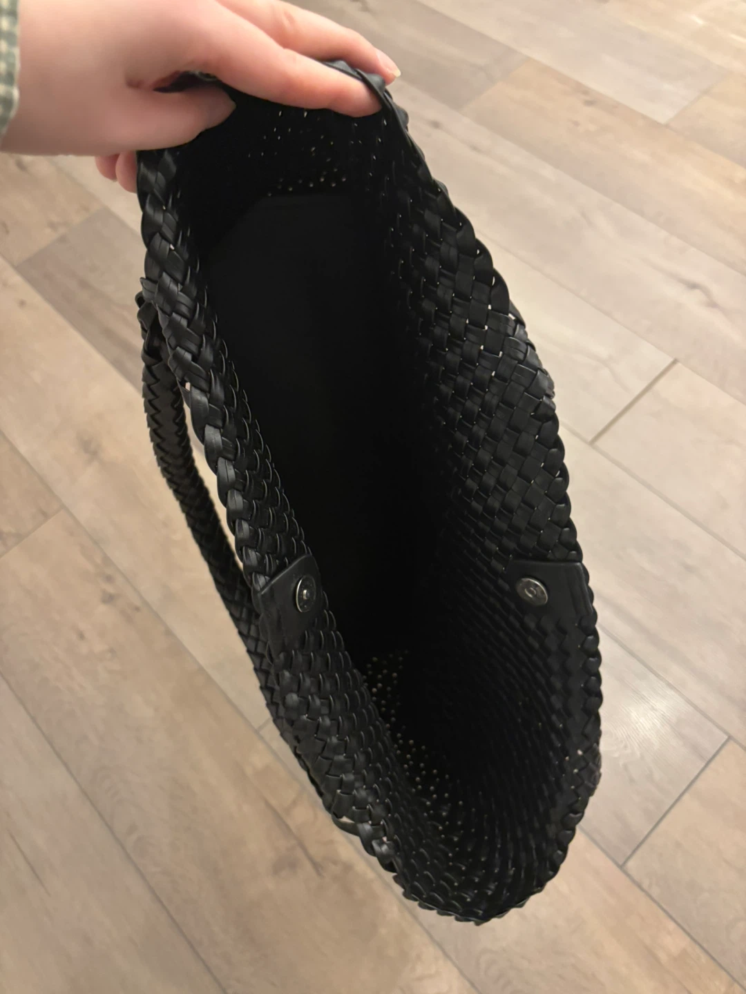 Black Woven Tote Bag - photo 3