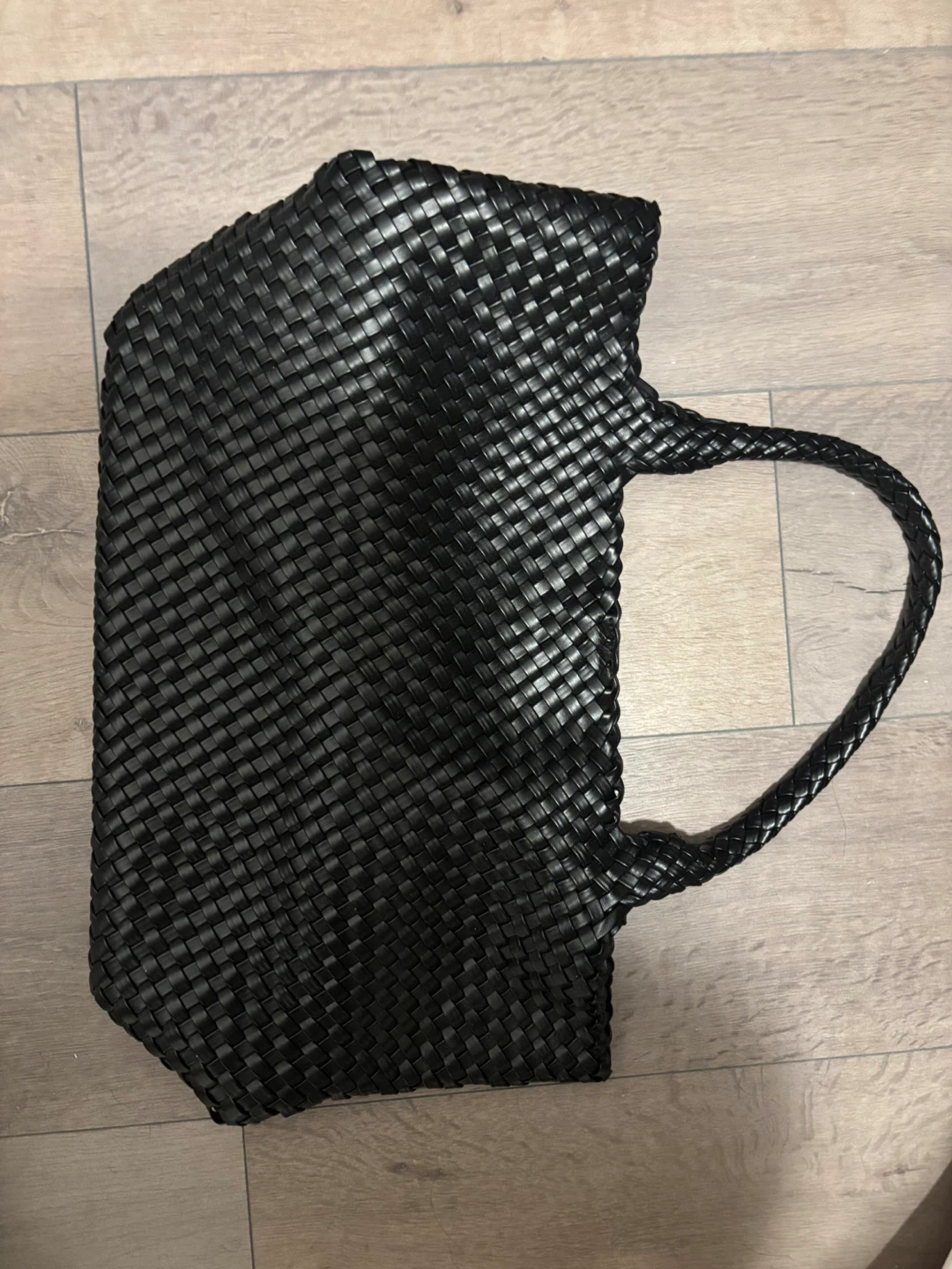 Black Woven Tote Bag