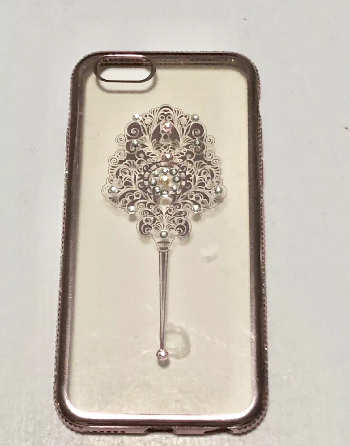 🥕 Preowned iPhone 6 Rosegold Case with Rhinestone Design jeweled