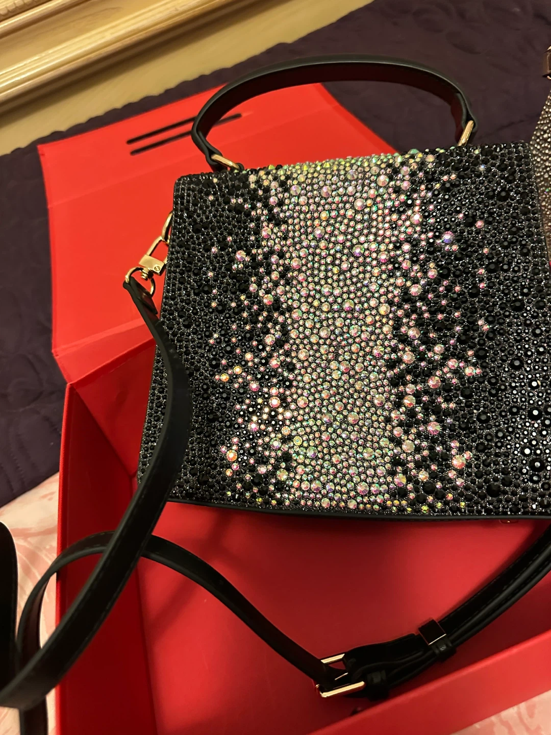 Valentino Garavani Black Crystal Embellished Handbag - photo 3