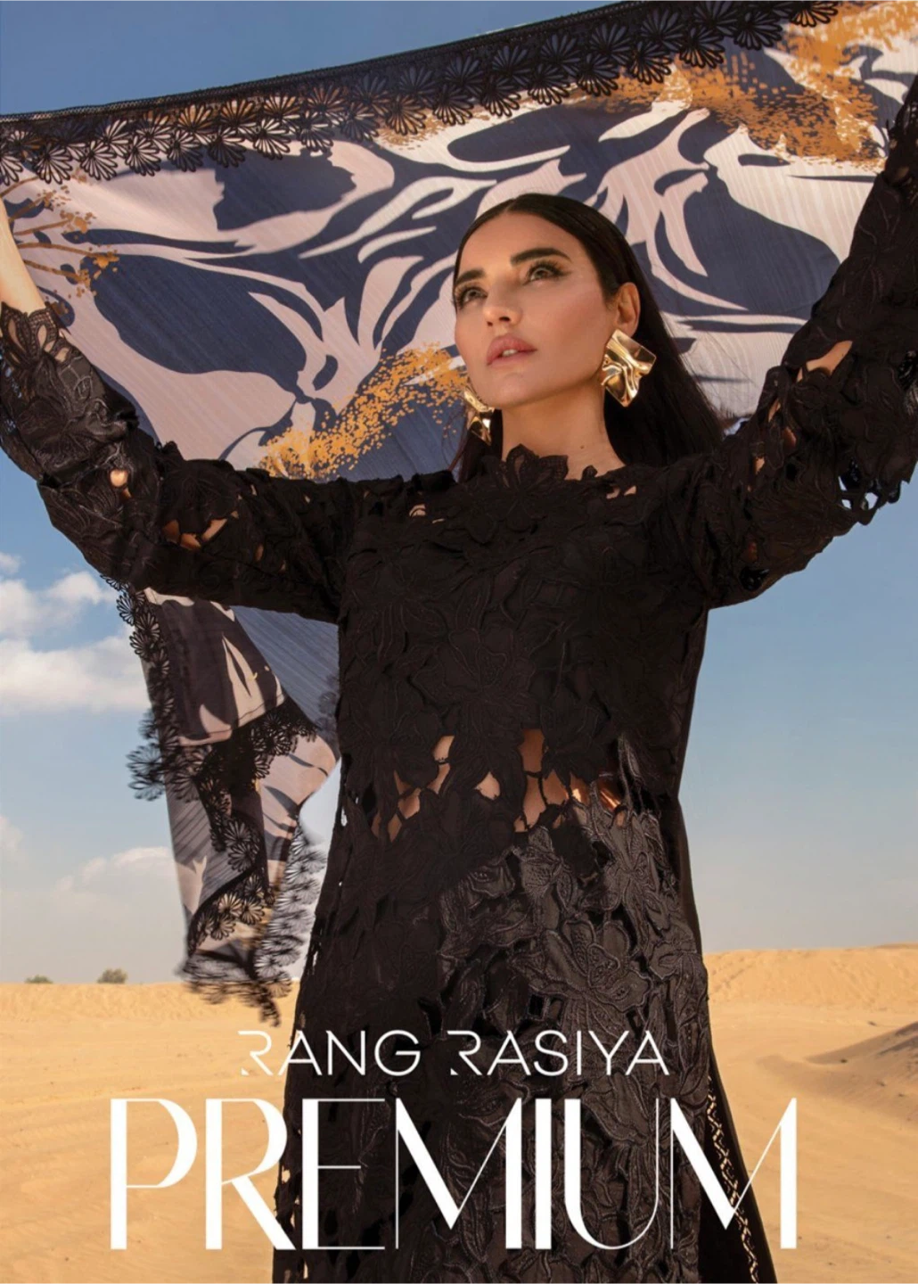 Rang Rasiya Premium Black Lace Dress with Dupatta