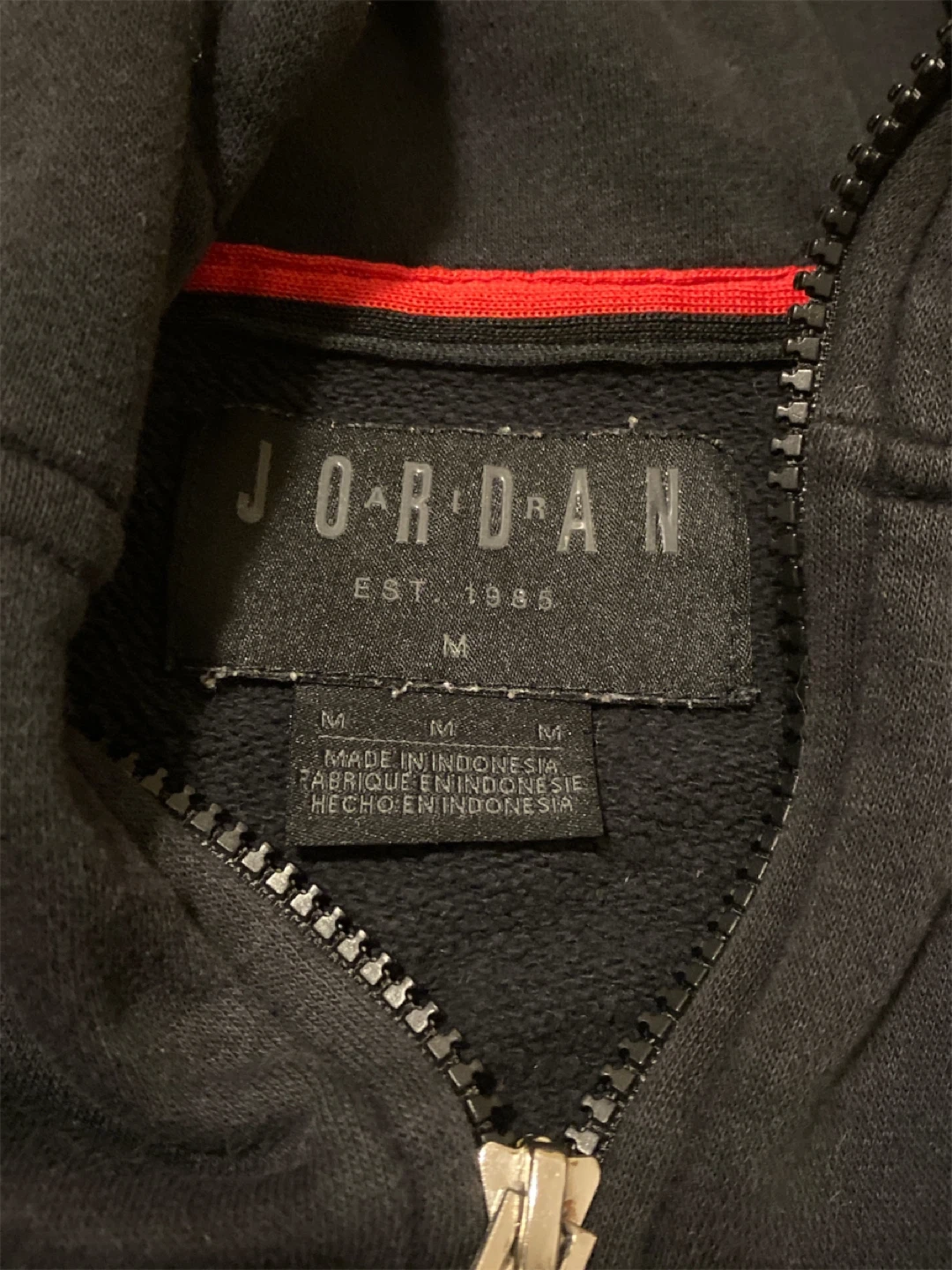 Jordan Boys Black Zip-Up Hoodie Size M - photo 2