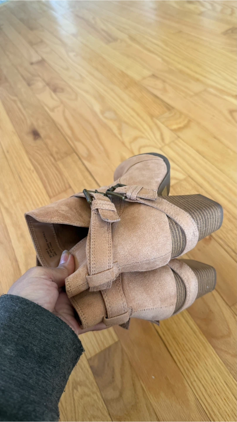Tan Buckled Ankle Boots - Size 8 check more pictures - photo 3