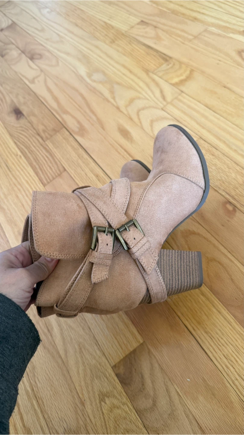 Tan Buckled Ankle Boots - Size 8 check more pictures - photo 2