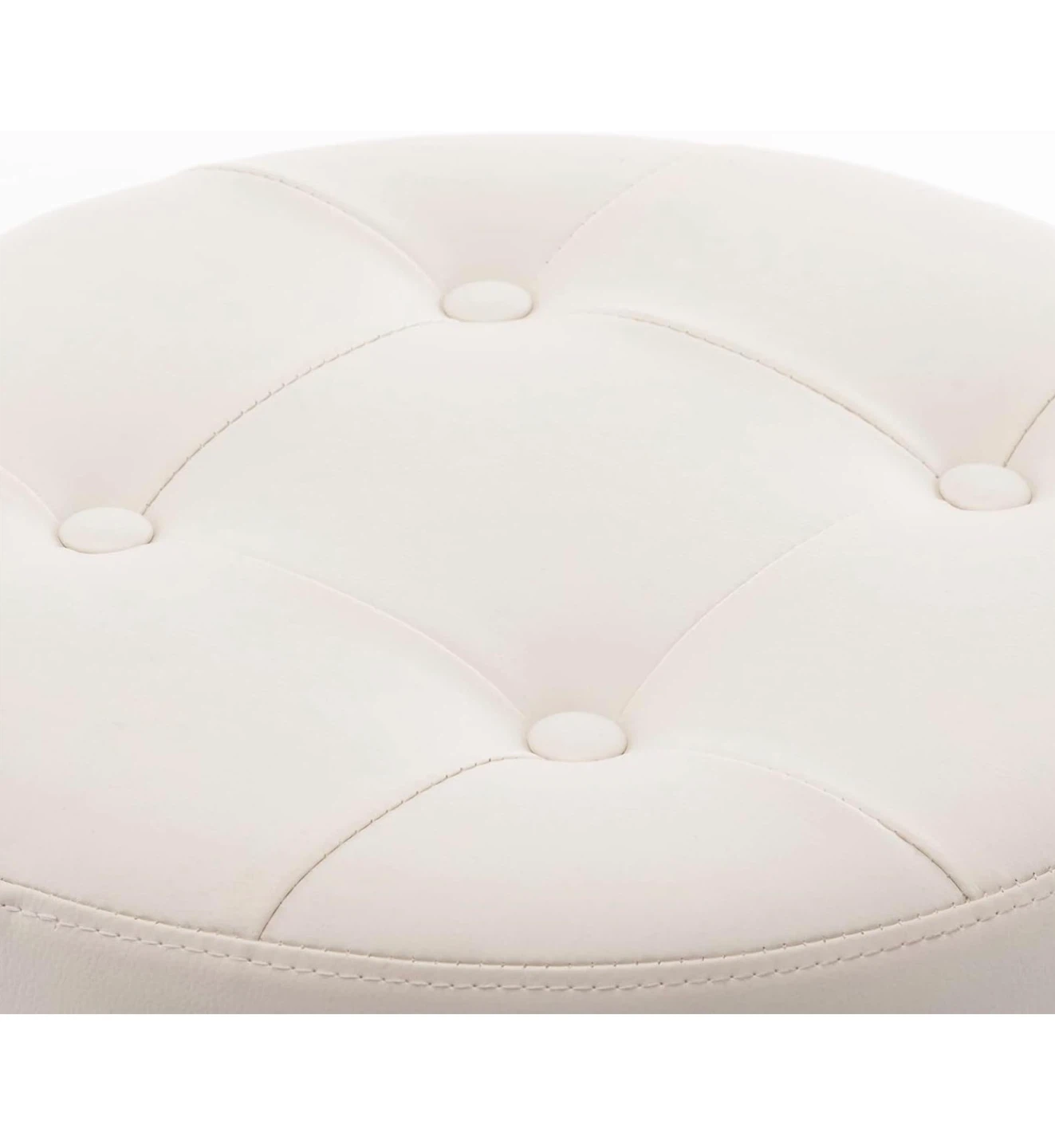 Adjustable Height White Tufted Stool - photo 4