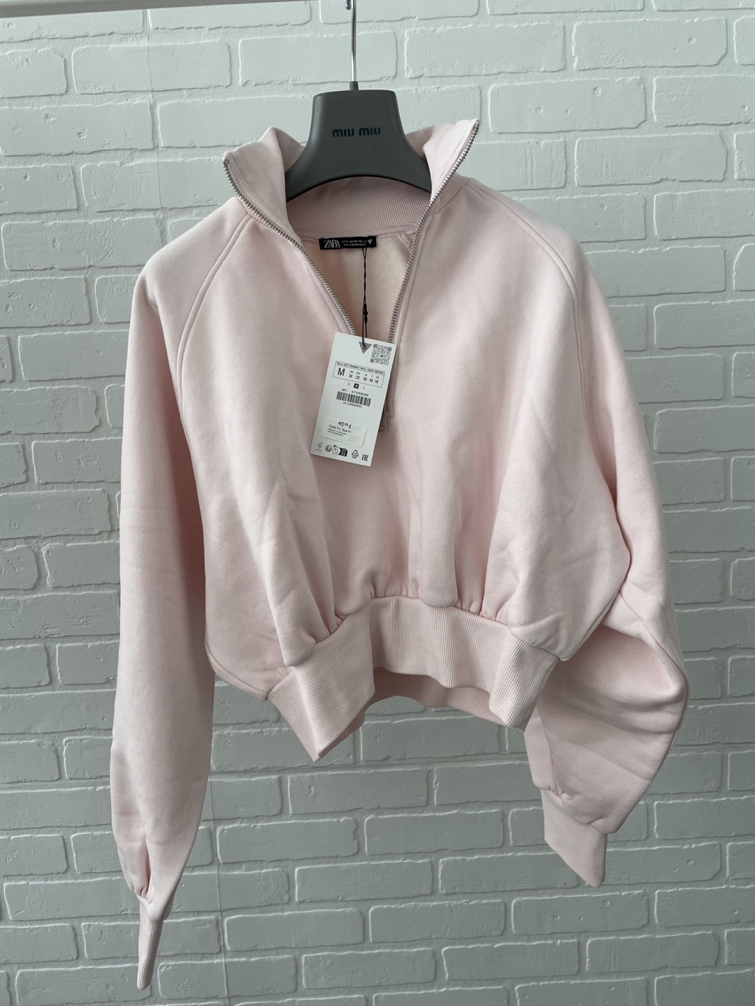 Zara Light Pink Sweatshirt - Size M