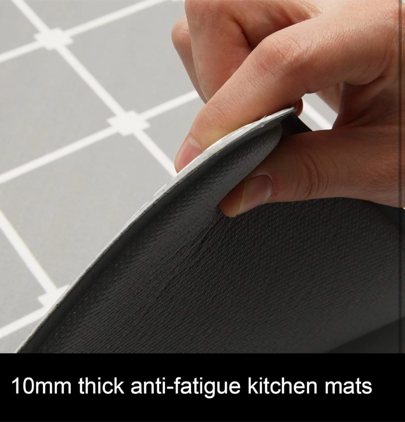 Grey Geometric Kitchen Mat Set (27"x18" and 48"x18") - photo 5