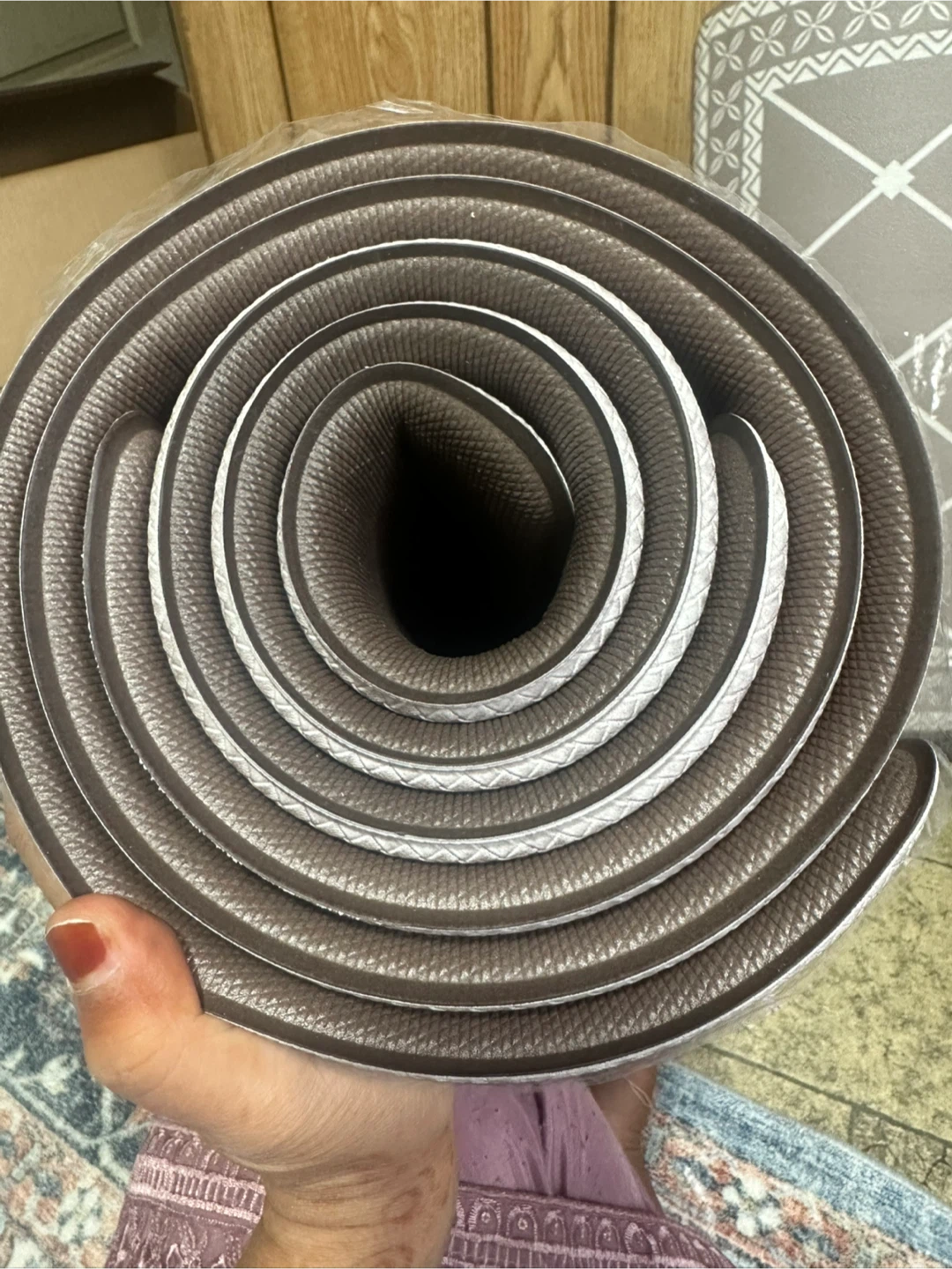 Grey Geometric Kitchen Mat Set (27"x18" and 48"x18")