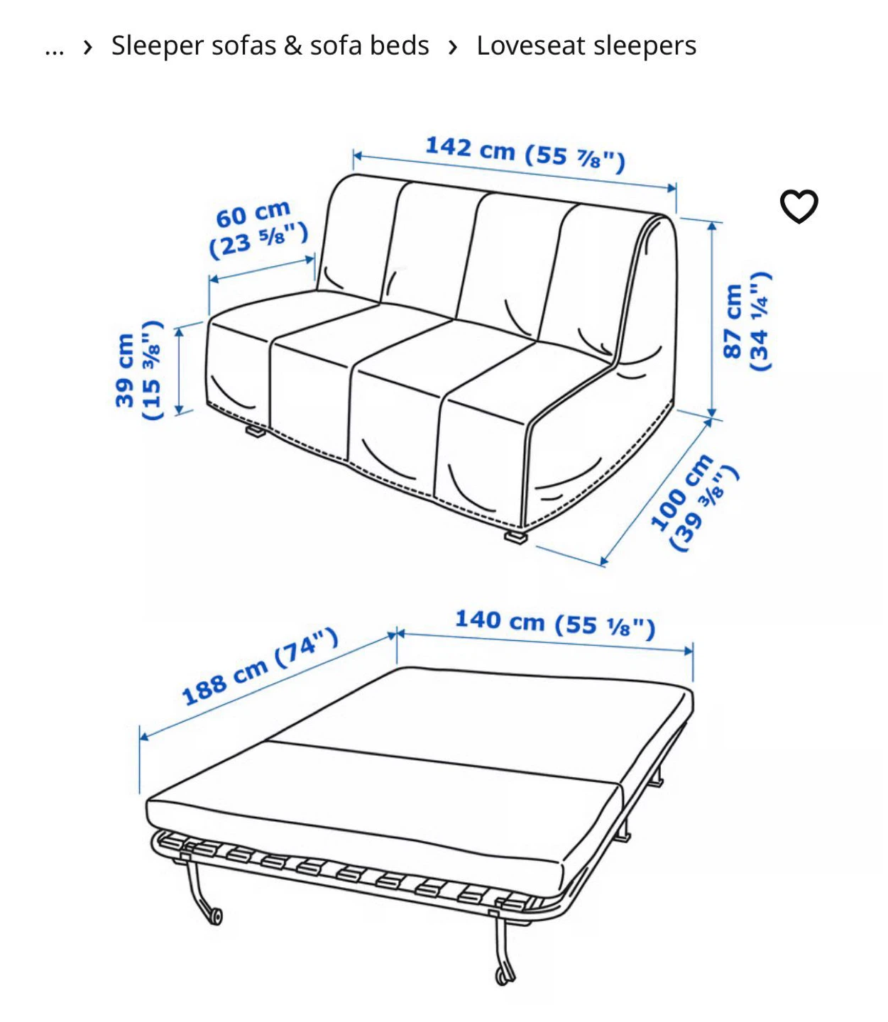 IKEA FLÄXER Loveseat Sleeper Sofa Bed - Gray - photo 4